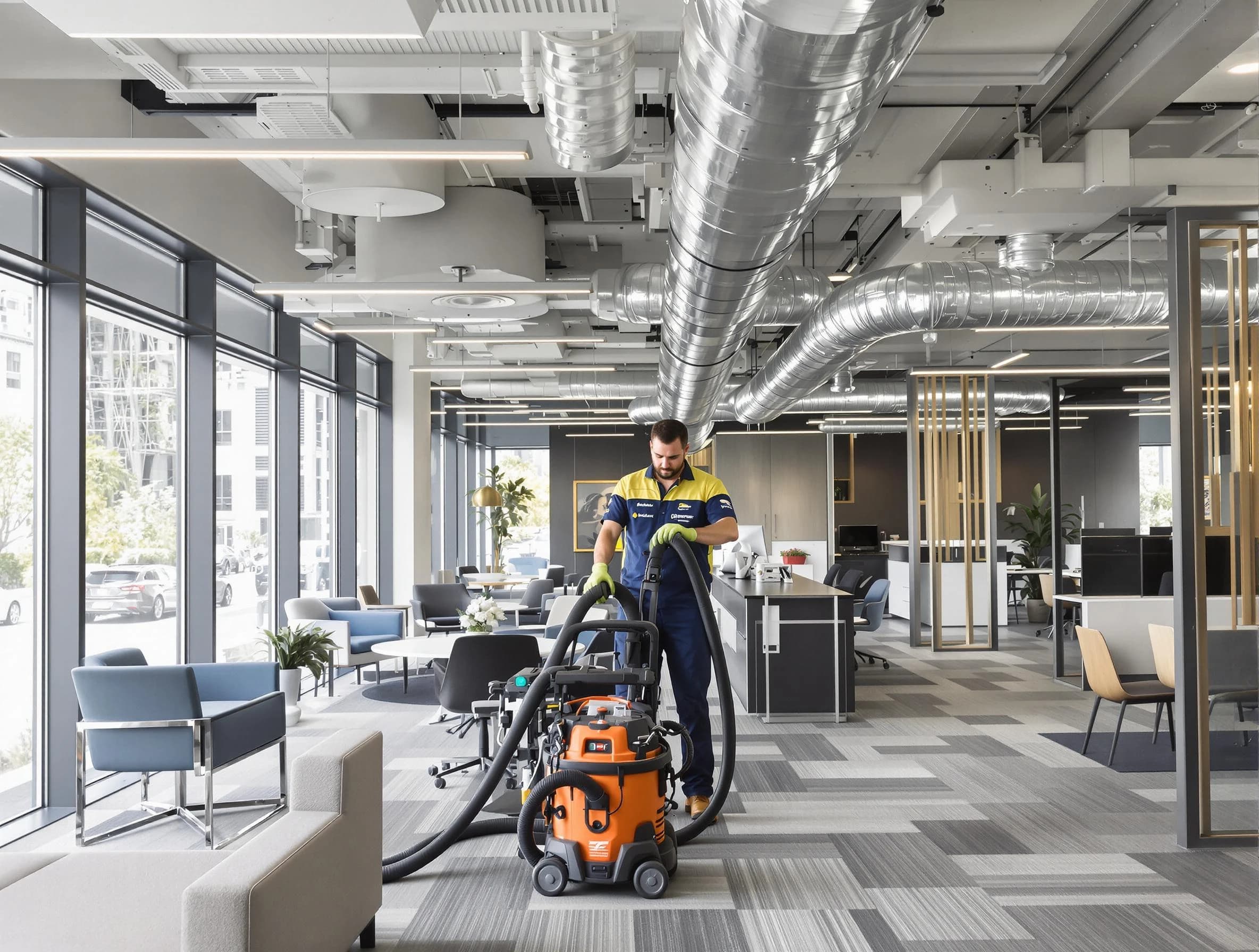 American Fork Air Duct Cleaning team performing thorough commercial duct cleaning at a American Fork business center