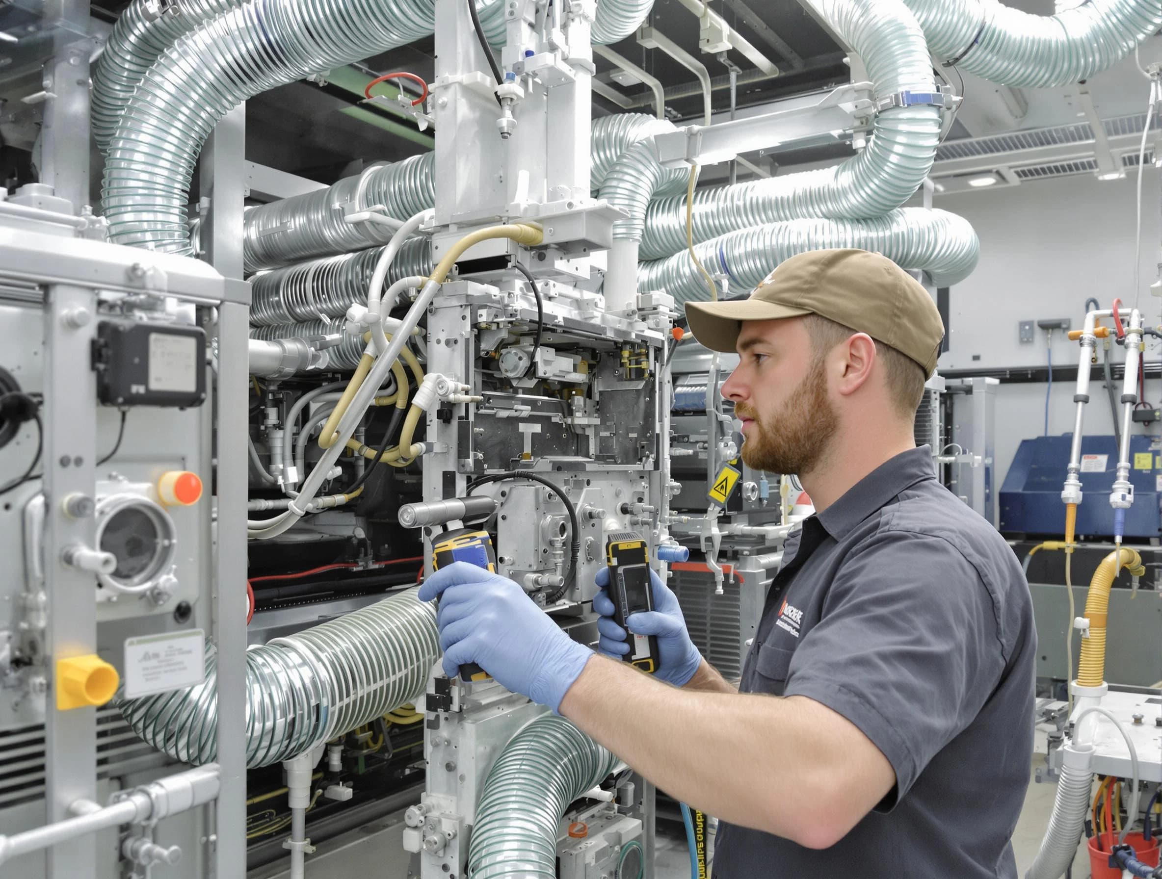 American Fork Air Duct Cleaning technician performing precision commercial coil cleaning at a business facility in American Fork