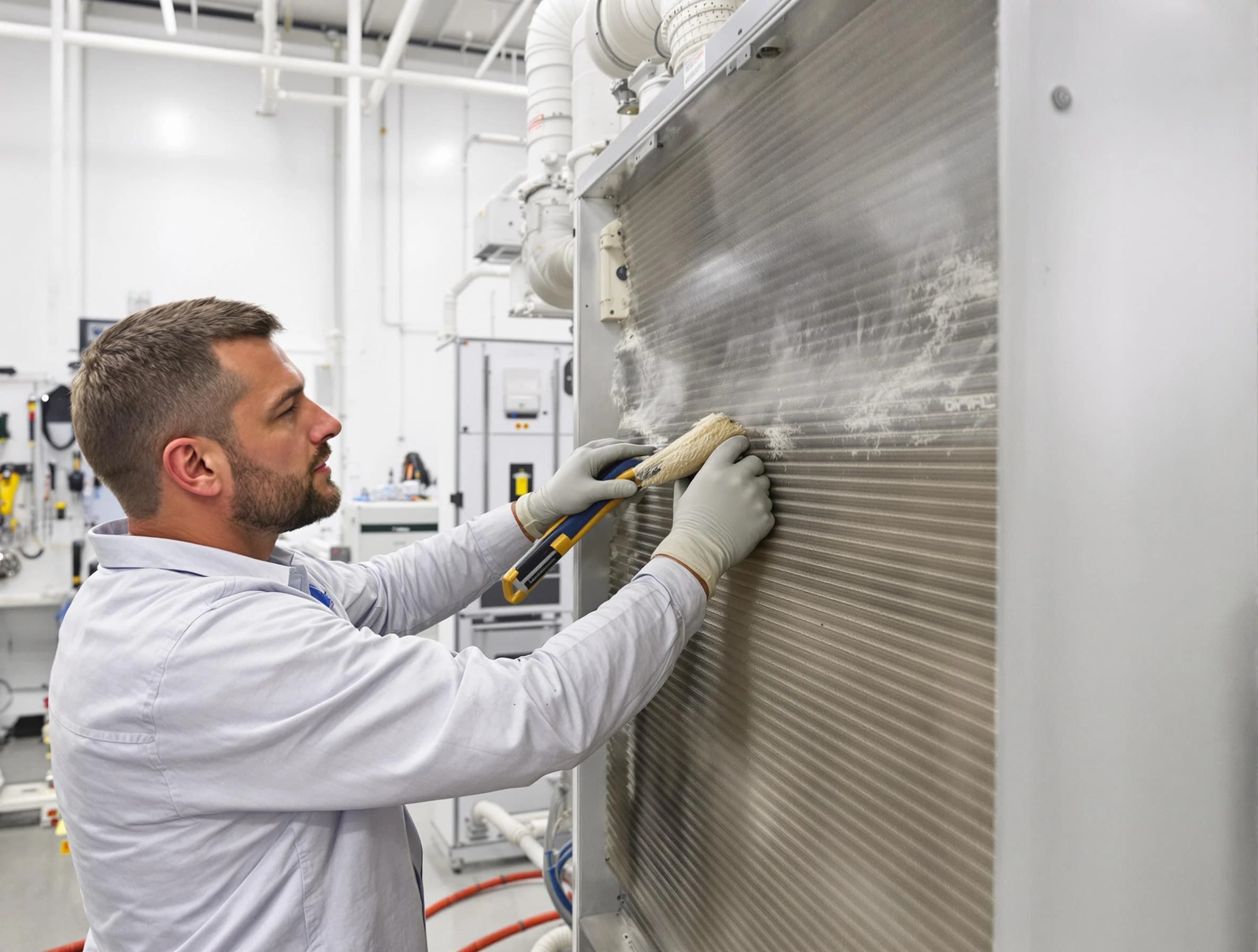 American Fork Air Duct Cleaning technician performing precision commercial coil cleaning at a American Fork business