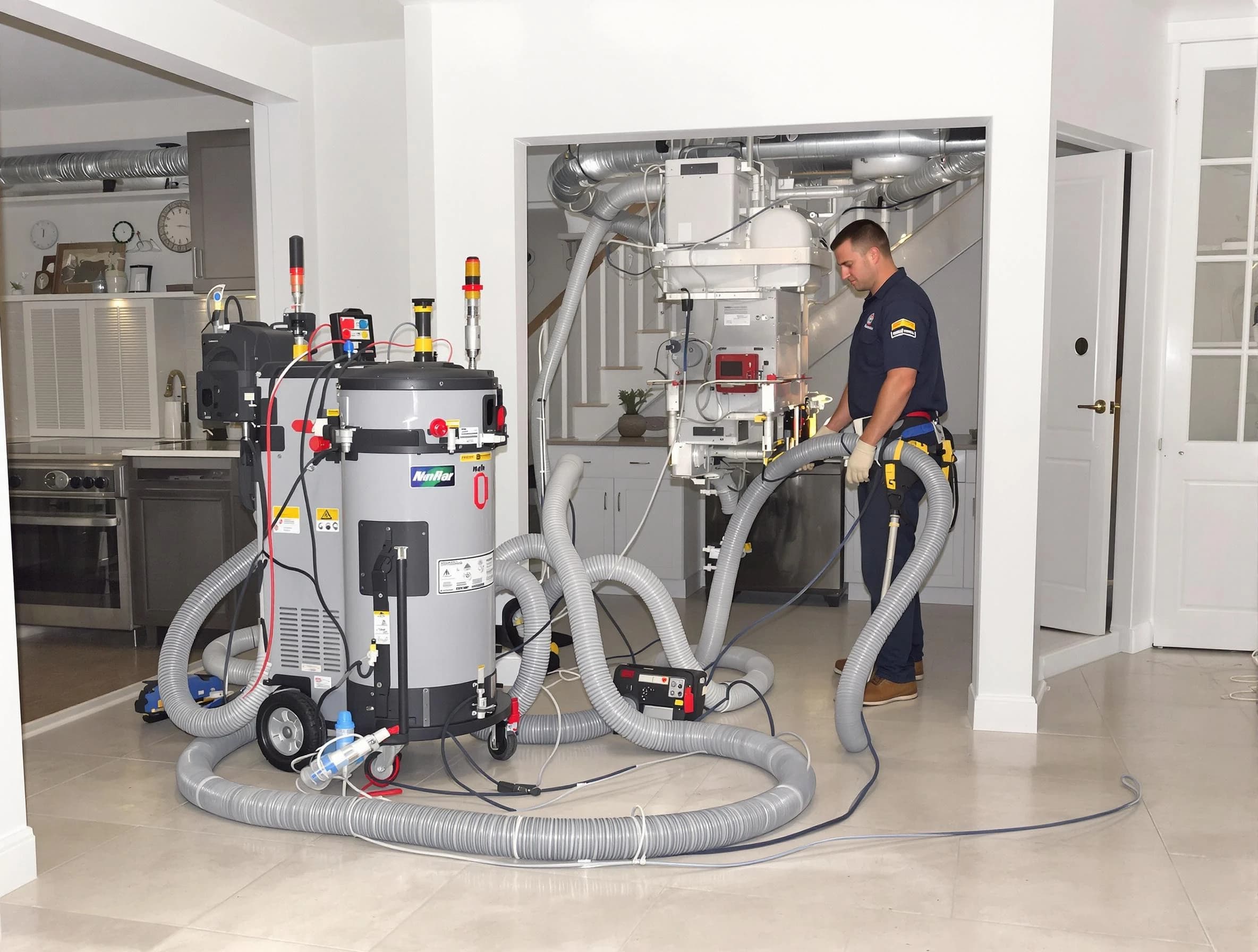 American Fork Air Duct Cleaning technician operating negative pressure cleaning equipment for thorough duct maintenance in American Fork
