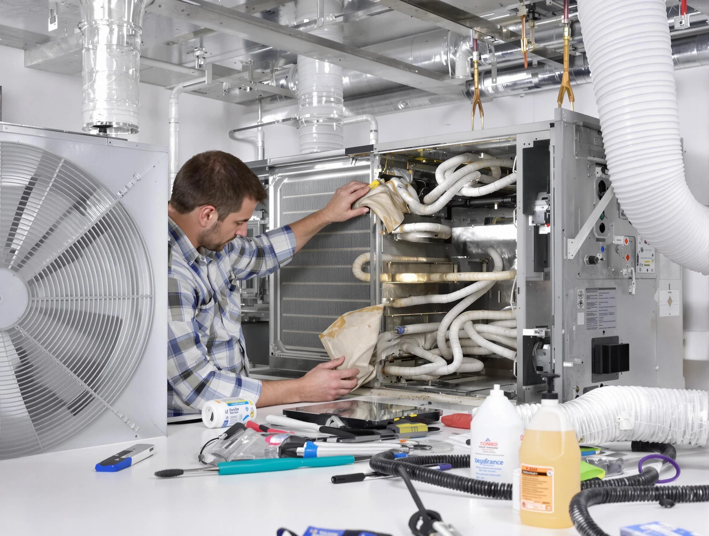 American Fork Air Duct Cleaning specialist performing precision AC coil cleaning in American Fork