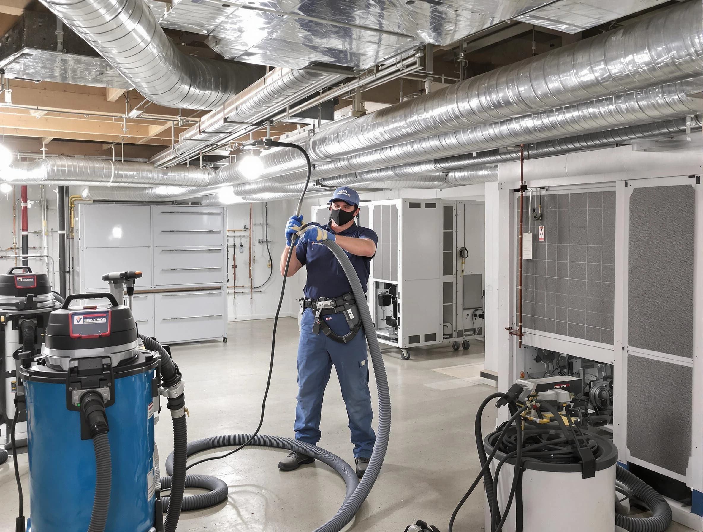 American Fork Air Duct Cleaning specialist performing thorough central air duct cleaning for improved system efficiency in American Fork