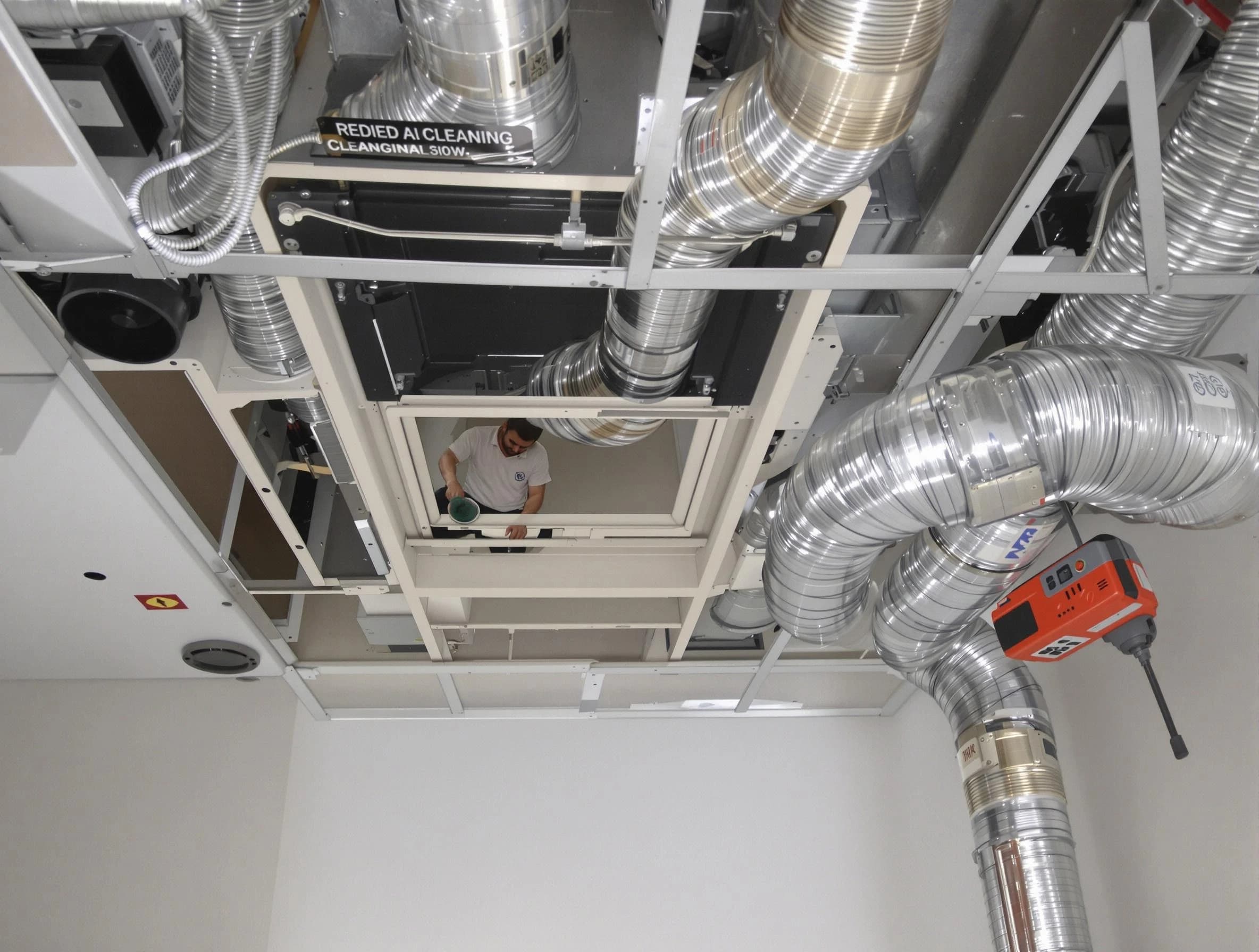 American Fork Air Duct Cleaning technician performing detailed central duct system cleaning in American Fork