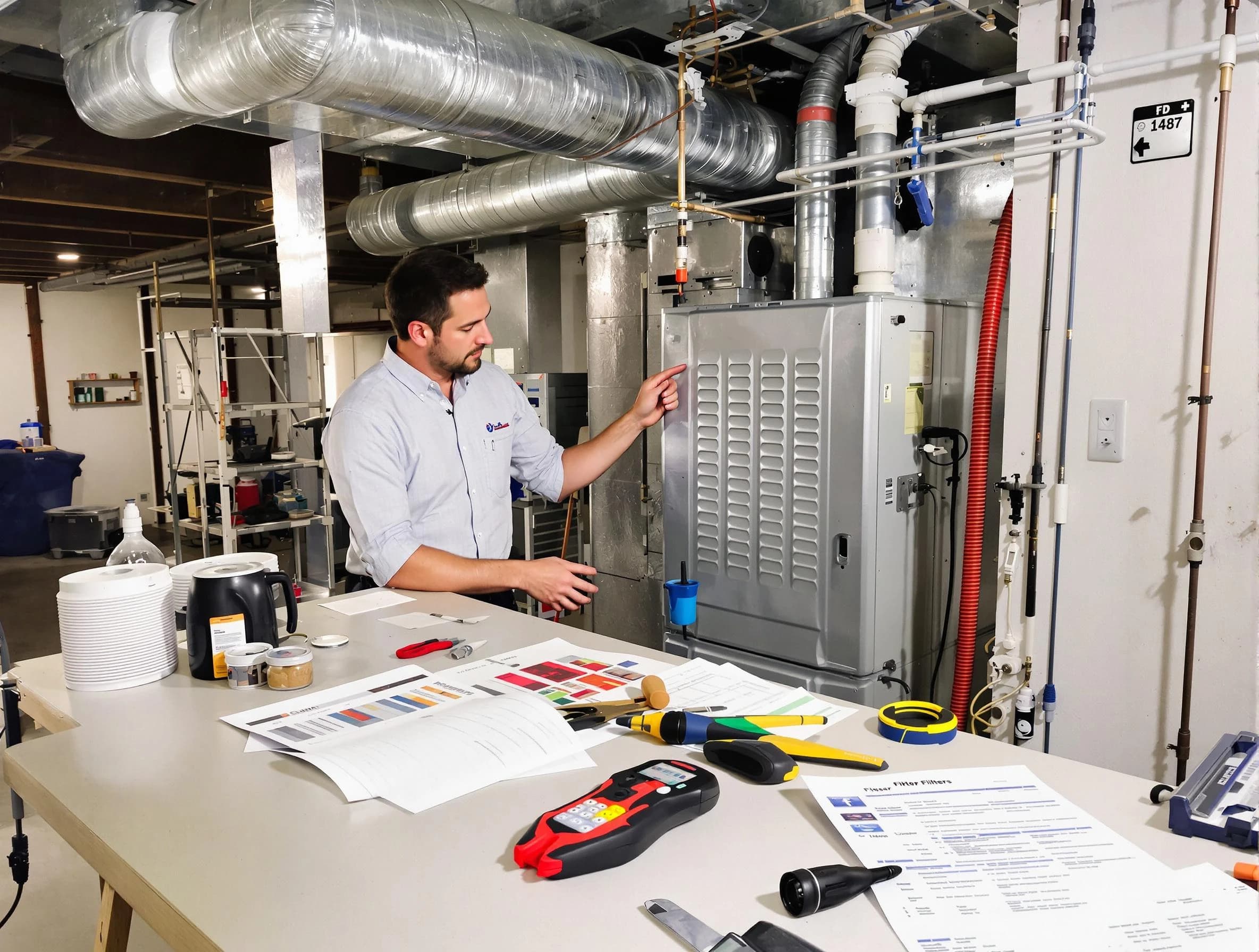 American Fork Air Duct Cleaning inspector conducting detailed filter system evaluation using professional diagnostic tools in American Fork