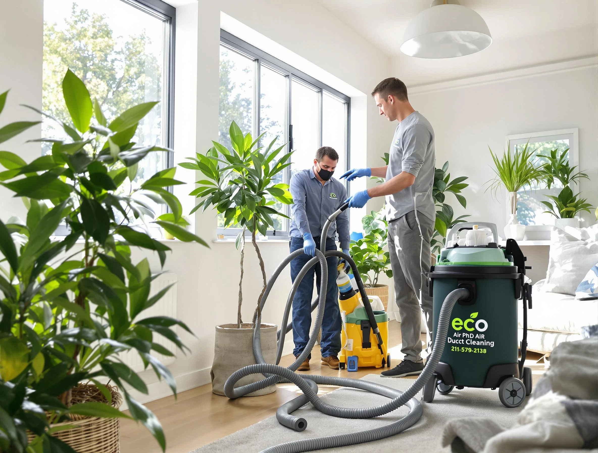 American Fork Air Duct Cleaning technician performing eco-friendly duct cleaning using sustainable methods in American Fork