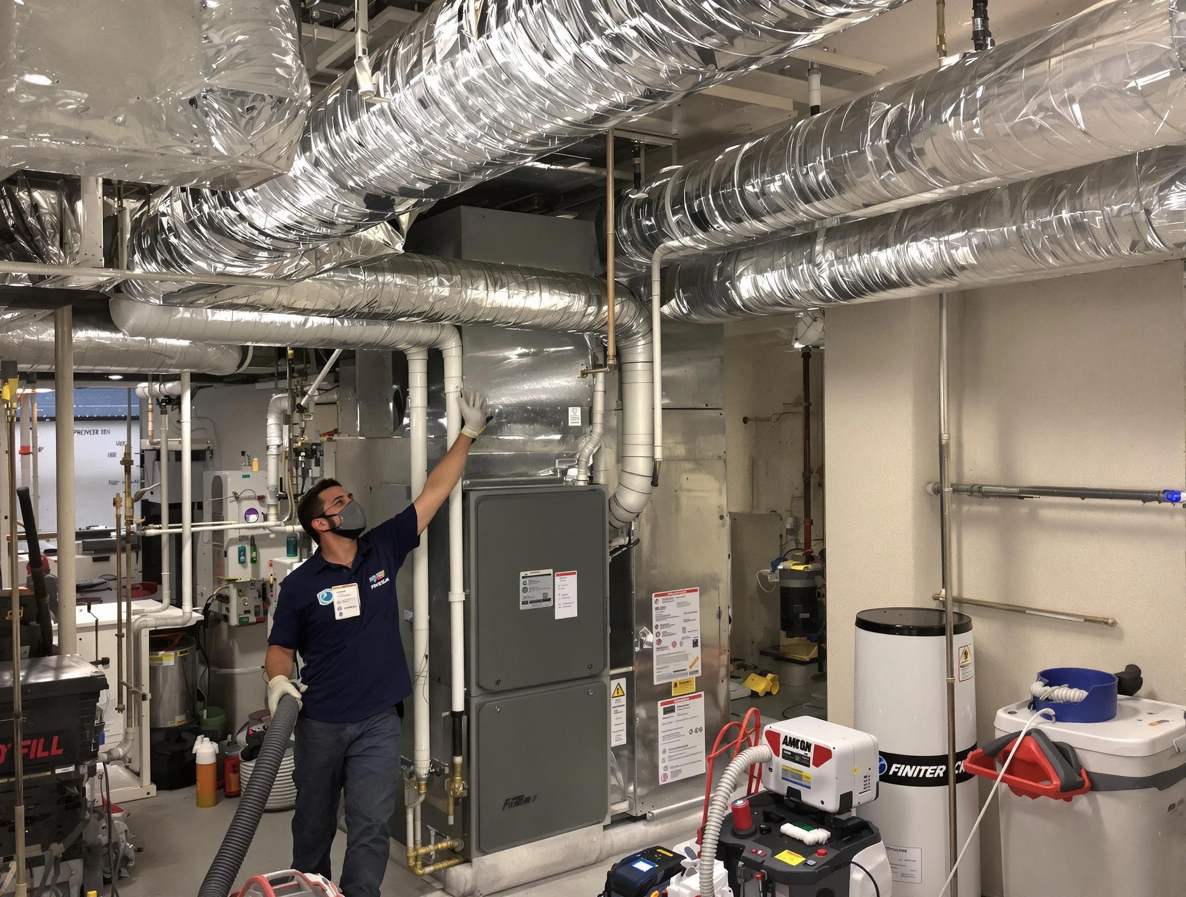American Fork Air Duct Cleaning specialist performing thorough furnace duct cleaning in a American Fork residence