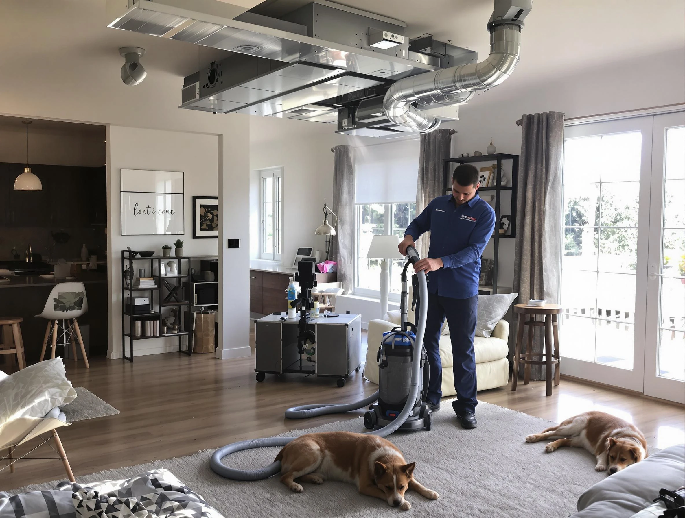 American Fork Air Duct Cleaning technician performing detailed indoor duct cleaning for improved air quality in American Fork