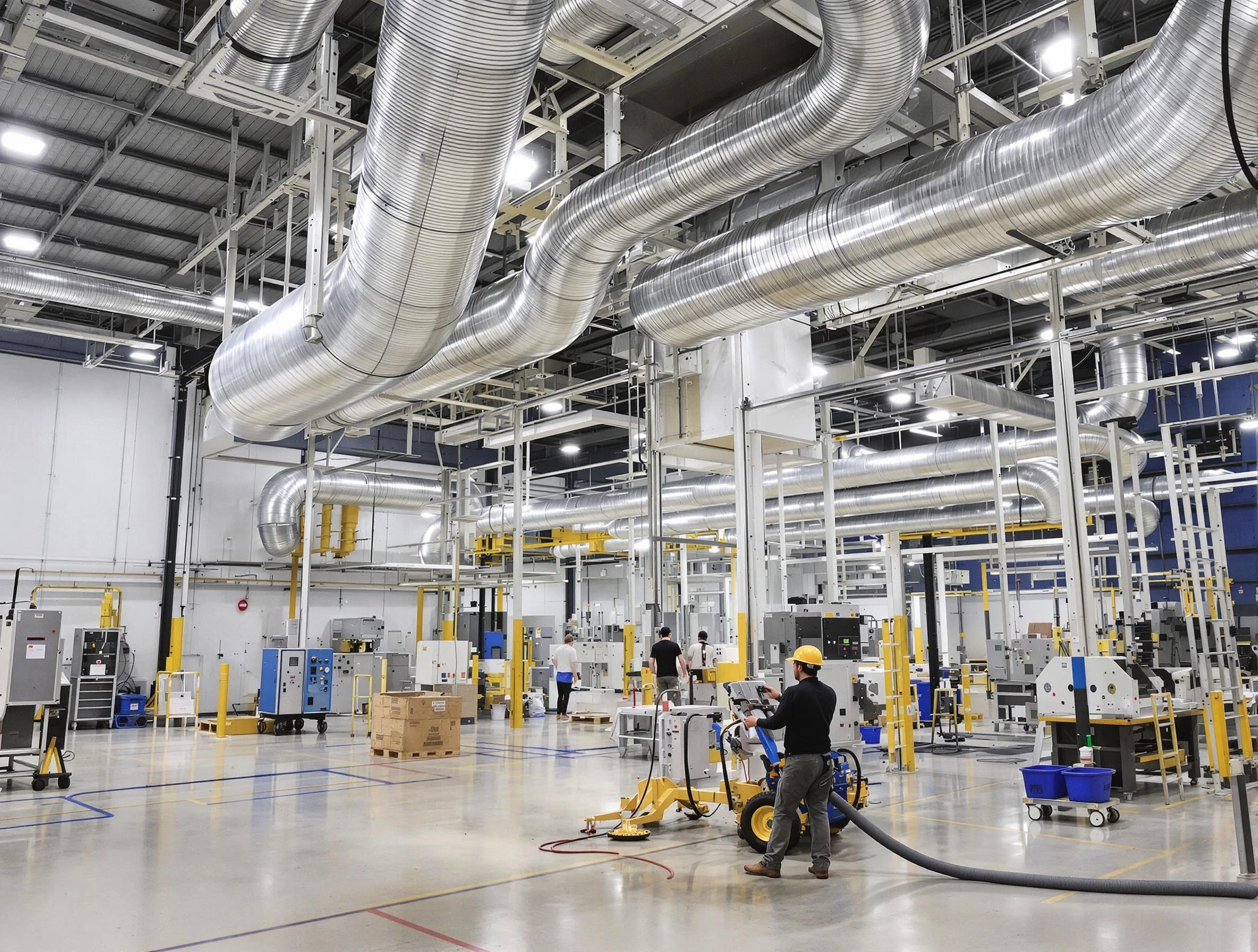 American Fork Air Duct Cleaning team performing comprehensive industrial duct cleaning at a large facility in American Fork
